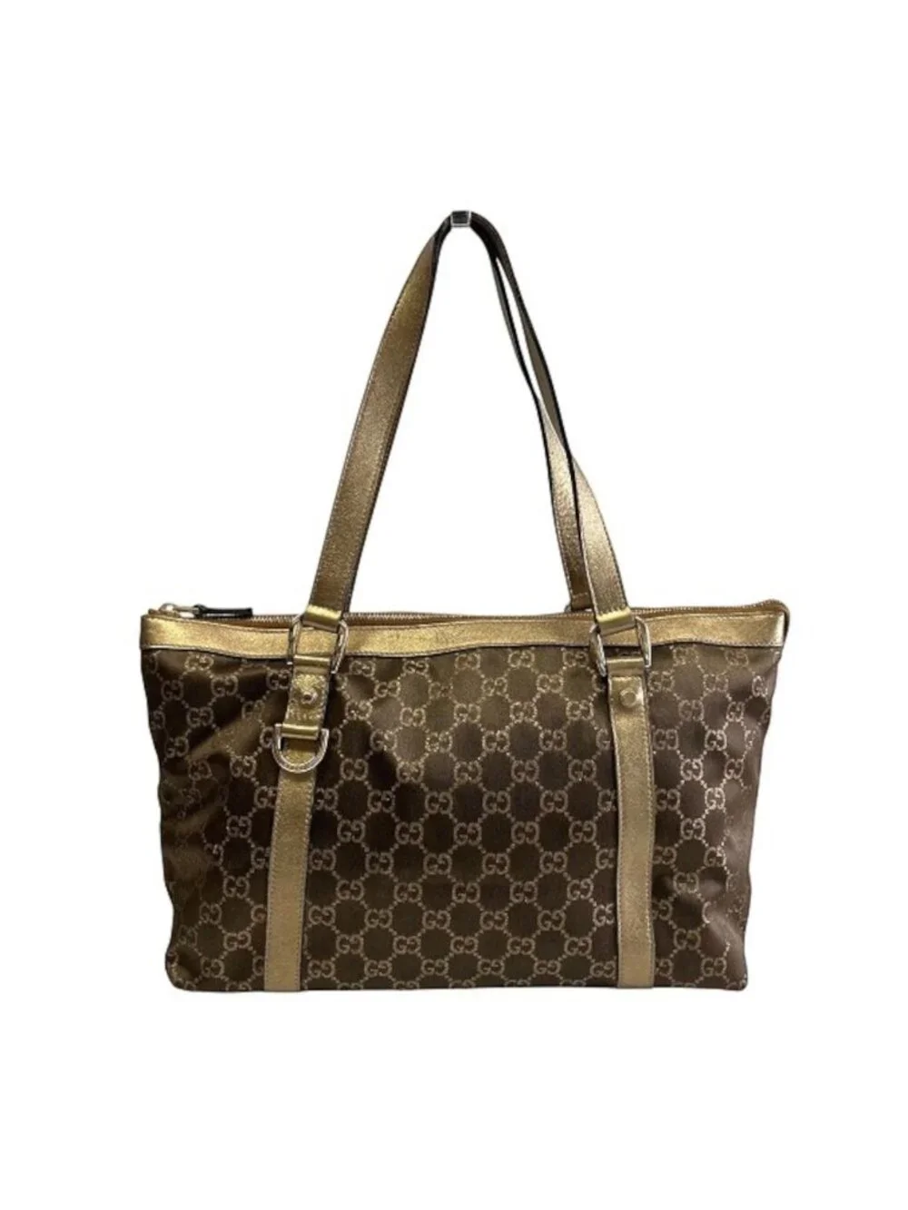 Gucci Abbey Handbag Leather GG Canvas